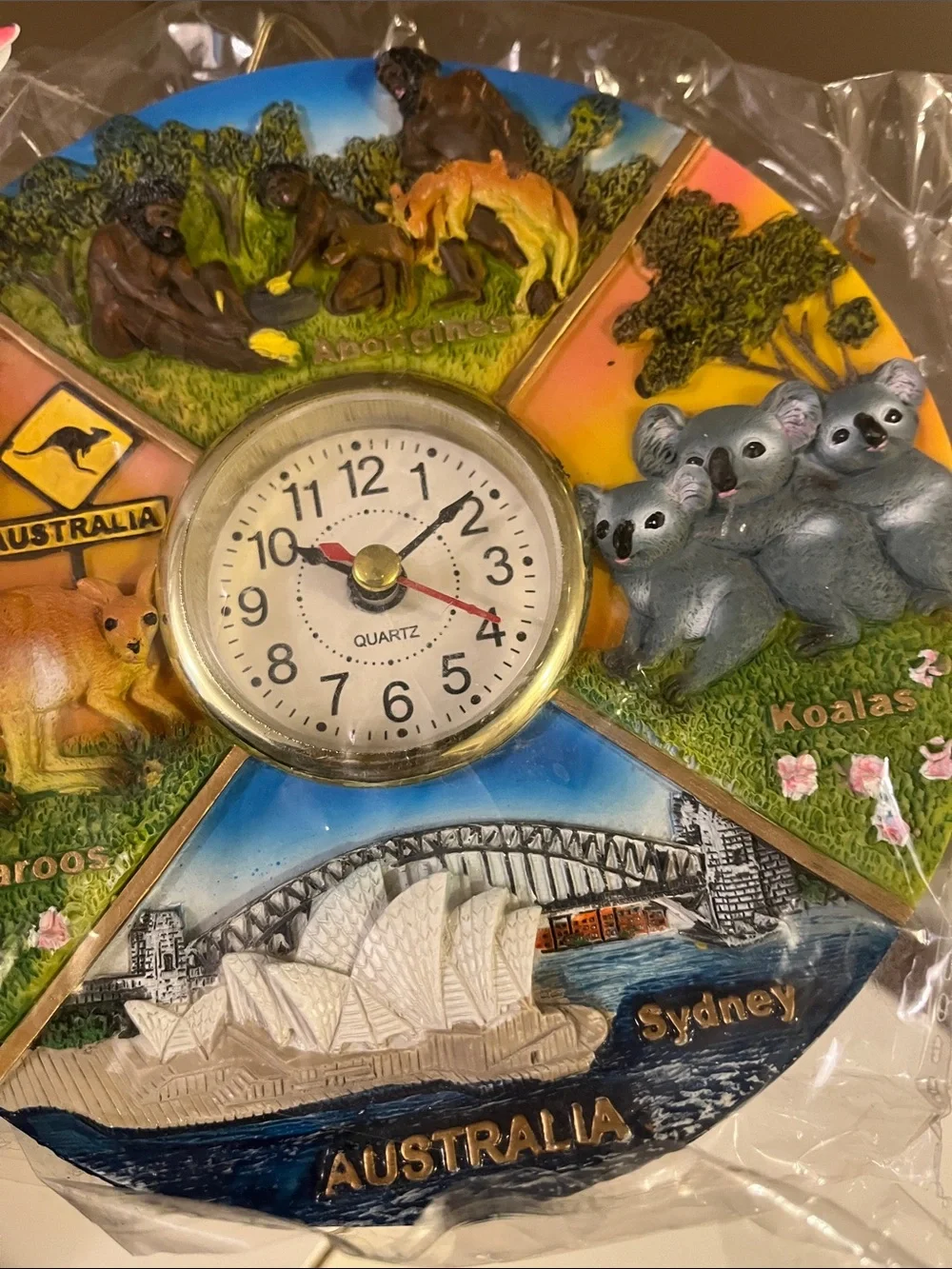 Multicolor Australian Souvenir Wall Clock - Animal Panel Design